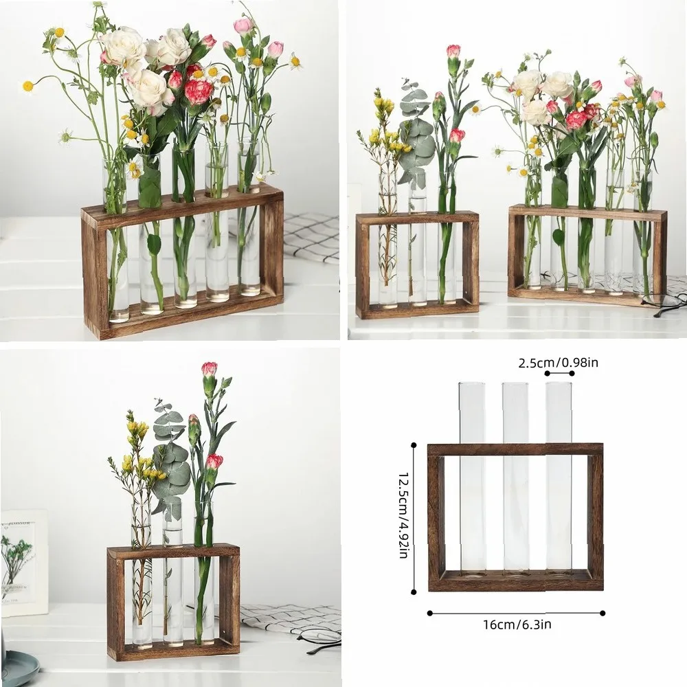Glass Hydroponic Test Tube Vase Set, Modern Flower Planter for Home Decor Display
Glass Hydroponic Test Tube Vase Set, Modern Flower Planter for Home Decor Display