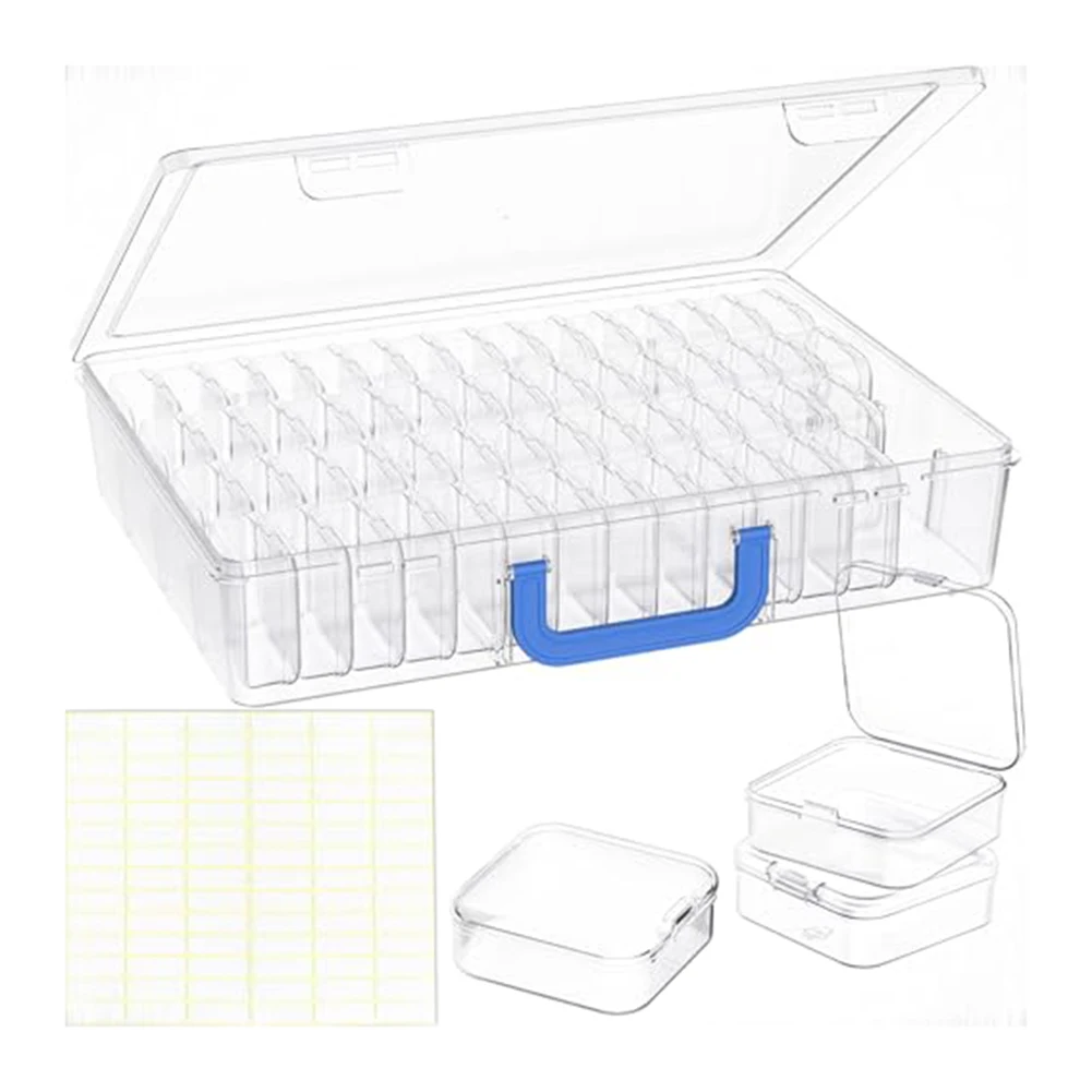 Portable clear bead organizer box with 61 compartments for craft supplies small parts screws and household storage with labels
Portable clear bead organizer box with 61 compartments for craft supplies small parts screws and household storage with labels