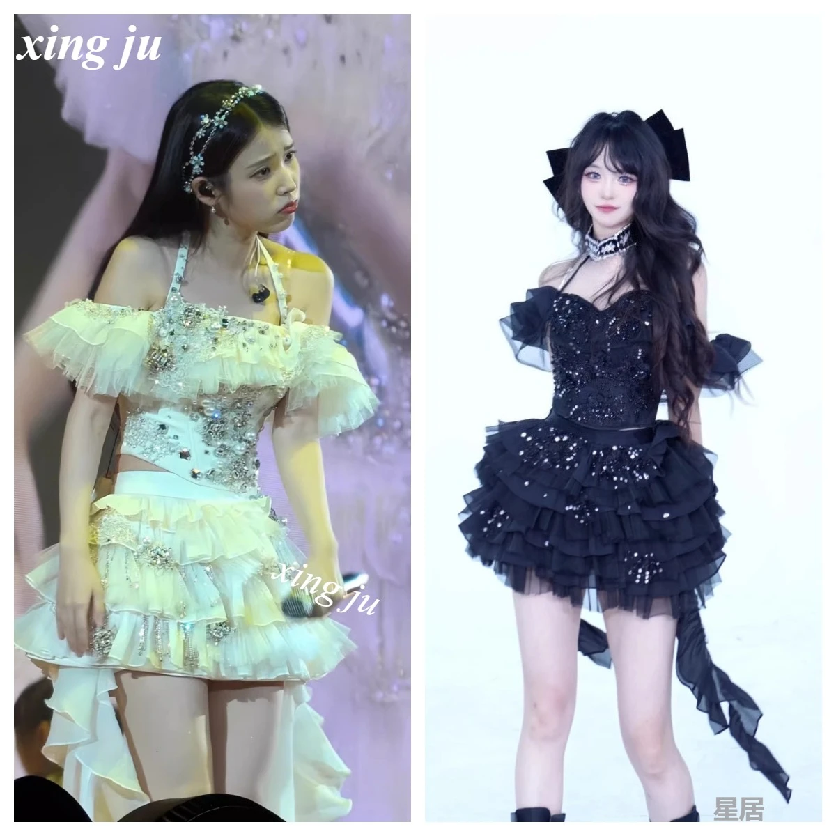 Xing Ju женский певец Kpop сексуальный черный Холтер с бриллиантами короткие топы нестандартной формы длинная юбка джазовый танцевальный костюм корейская концертная сценическая одежда
Xing Ju женский певец Kpop сексуальный черный Холтер с бриллиантами короткие топы нестандартной формы длинная юбка джазовый танцевальный костюм корейская концертная сценическая одежда
