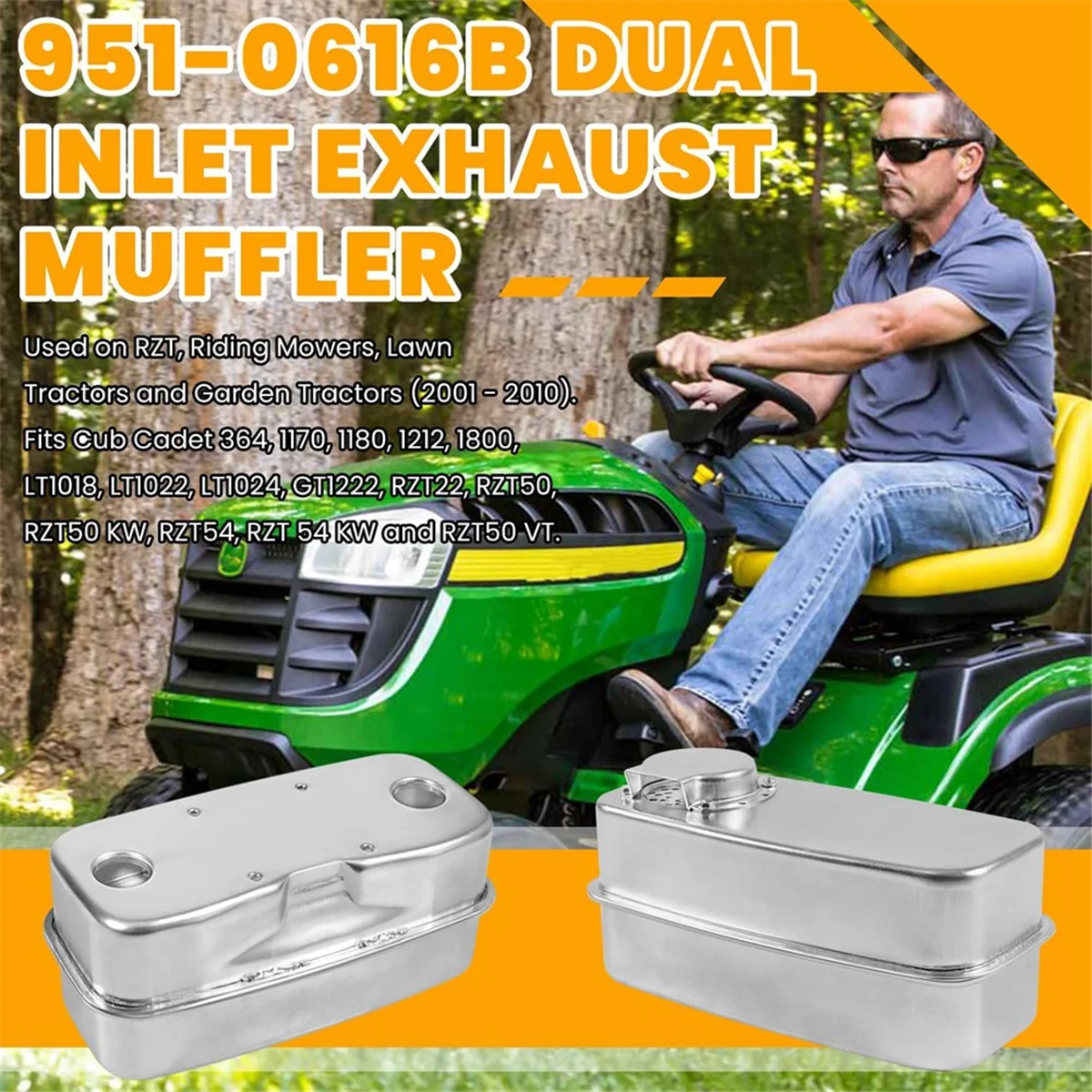 SZSC 751-0616B 951-0616B Twin Inlet Exhaust Muffler 951-0616B for LT1018 LT1022 LT1024 GT1222 RZT22 RZT50 RZT54
SZSC 751-0616B 951-0616B Twin Inlet Exhaust Muffler 951-0616B for LT1018 LT1022 LT1024 GT1222 RZT22 RZT50 RZT54