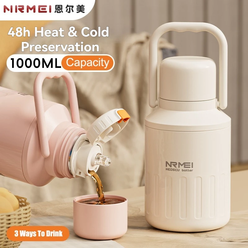 1L NRMEI Water Bottle Drinkware Camping Vacuum Flasks Thermos Mug Tumbler Stainless Steel Travel Office Car Reusable Handle
1L NRMEI Water Bottle Drinkware Camping Vacuum Flasks Thermos Mug Tumbler Stainless Steel Travel Office Car Reusable Handle