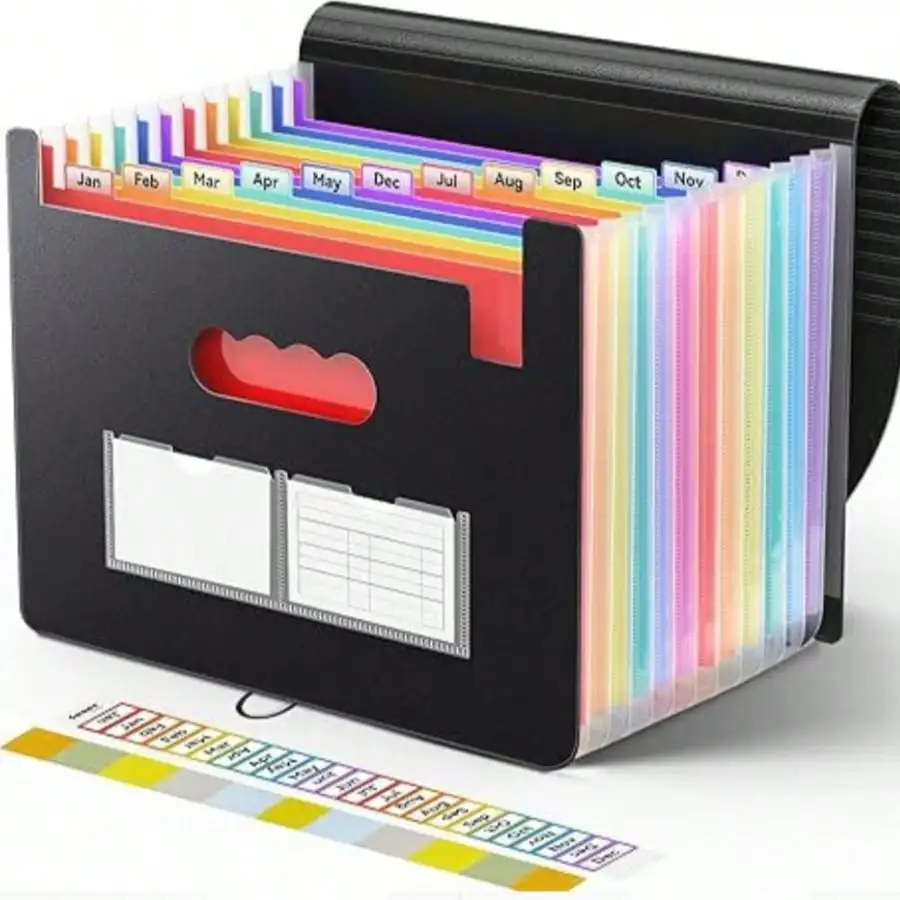 A4 Expanding File Folder With Colorful Labels, 12/24/36 Pockets Portable Accordion Document Organizer For Tax Receipts
A4 Expanding File Folder With Colorful Labels, 12/24/36 Pockets Portable Accordion Document Organizer For Tax Receipts
