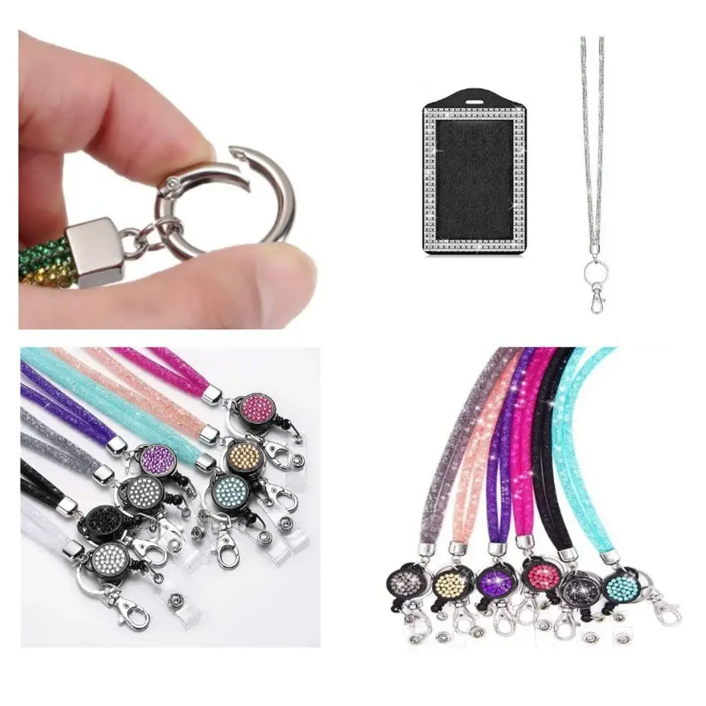 Bling ID Holder with Lanyard Rhinestone Decorated Elegant Design Retractable Badge Holder Durable Easy Pull Buckle
Bling ID Holder with Lanyard Rhinestone Decorated Elegant Design Retractable Badge Holder Durable Easy Pull Buckle