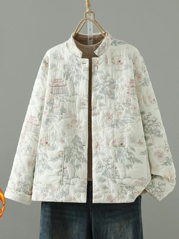 Ретро-куртка в китайском стиле с вышивкой и воротником-стойкой, женская зимняя свободная тонкая хлопковая куртка, очень красивая зимняя одежда
Ретро-куртка в китайском стиле с вышивкой и воротником-стойкой, женская зимняя свободная тонкая хлопковая куртка, очень красивая зимняя одежда