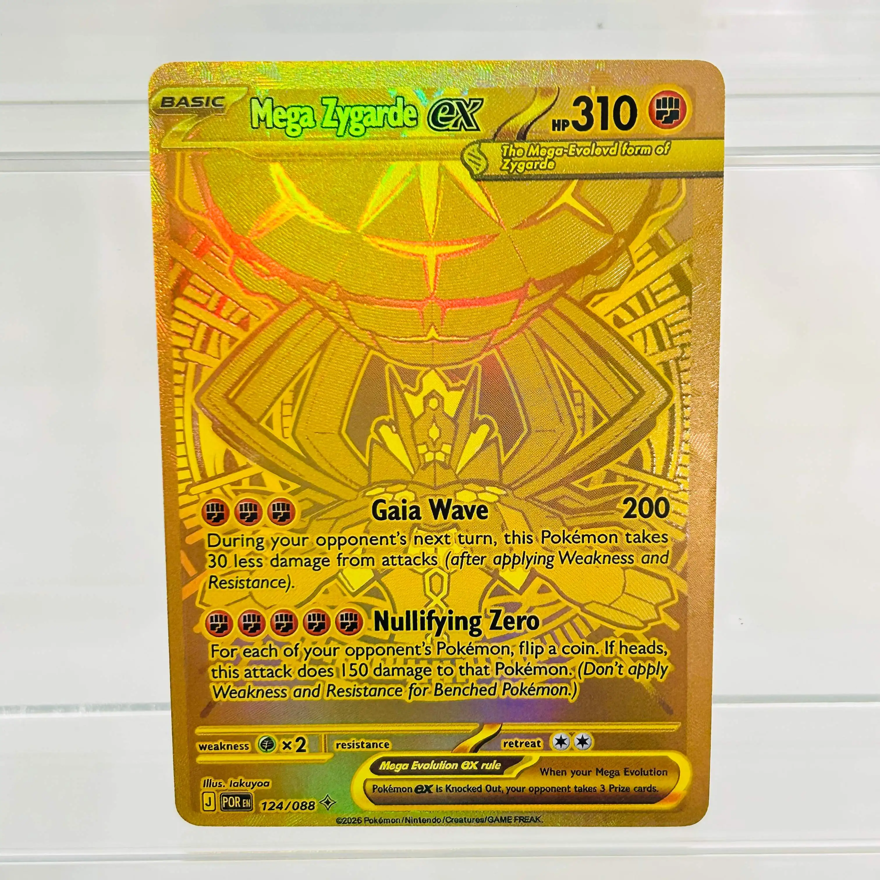 Pokemon English Gold Mega Zygarde ex 124/088 DIY Holographic Foil Card, Perfect Condition Premium Anime Collection Card
Pokemon English Gold Mega Zygarde ex 124/088 DIY Holographic Foil Card, Perfect Condition Premium Anime Collection Card