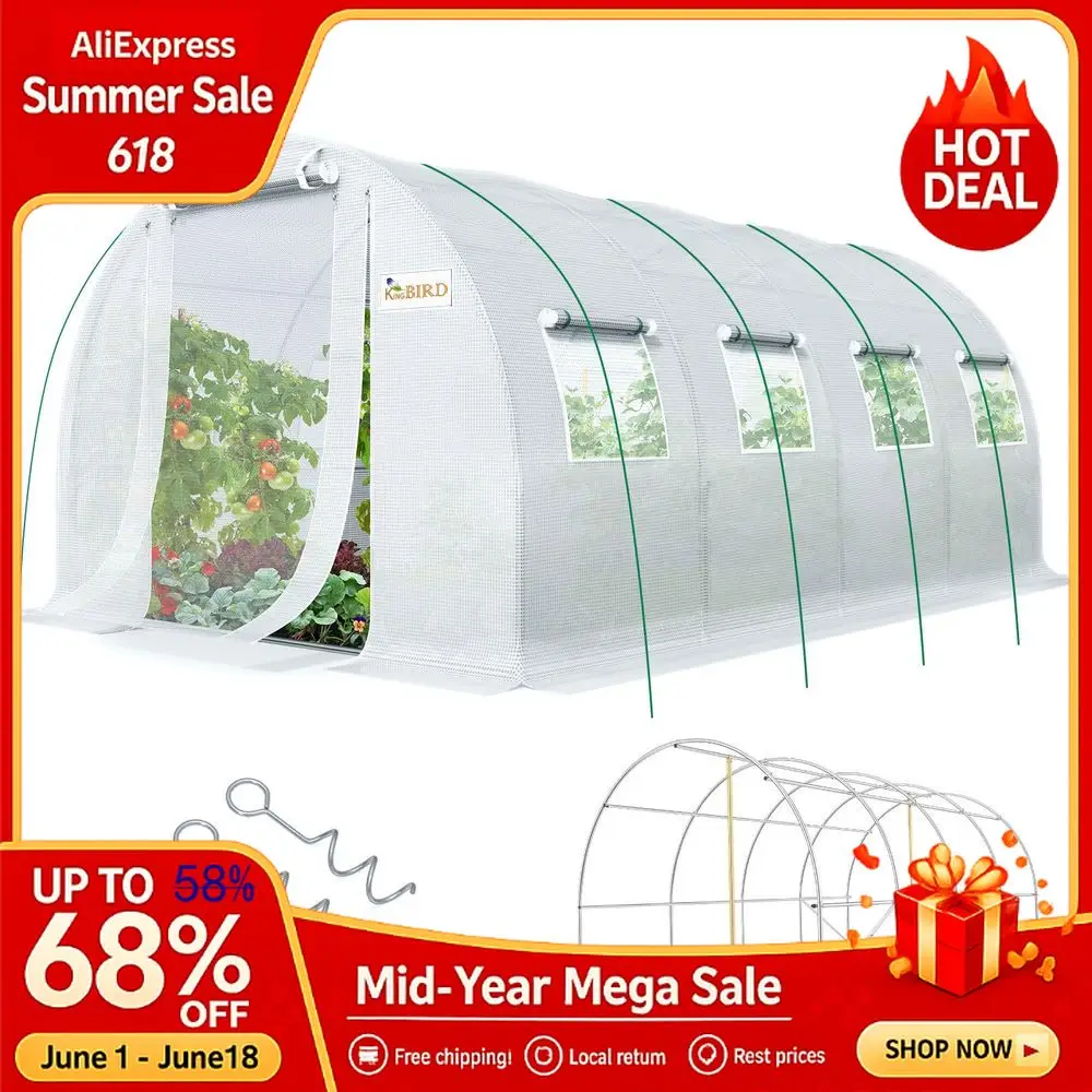 Premium 20x10x6.6FT Greenhouse for Outdoors, Large Walkin Upgraded Galvanized Metal Frame, Mesh Door Screen Window Impro Custom
Premium 20x10x6.6FT Greenhouse for Outdoors, Large Walkin Upgraded Galvanized Metal Frame, Mesh Door Screen Window Impro Custom