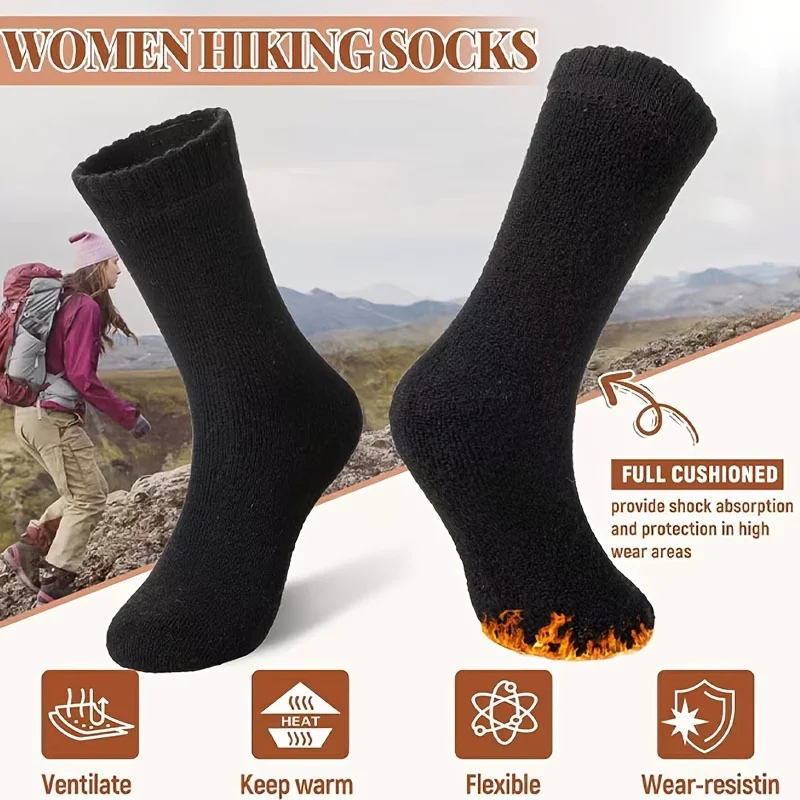 5Pairs Thicken Women's Warm Socks Winter Solid Color Outdoor Hiking Mid-Calf Sock Soft Comfort Towel Bottom Sock for Home Sports
5Pairs Thicken Women's Warm Socks Winter Solid Color Outdoor Hiking Mid-Calf Sock Soft Comfort Towel Bottom Sock for Home Sports