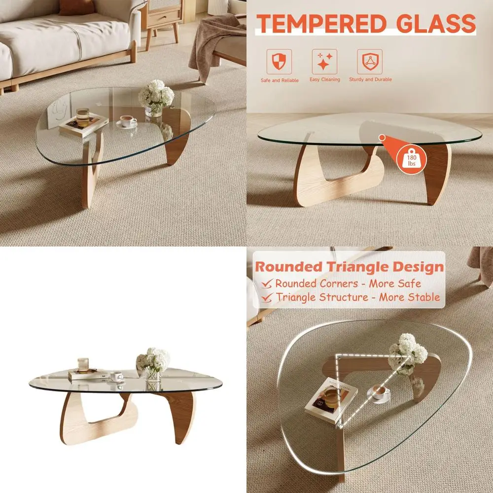 Элегантный журнальный столик из треугольного стекла, 43,3 x 29,5 x 15,8, устойчивое основание из МДФ, отделка из натурального дерева
Элегантный журнальный столик из треугольного стекла, 43,3 x 29,5 x 15,8, устойчивое основание из МДФ, отделка из натурального дерева