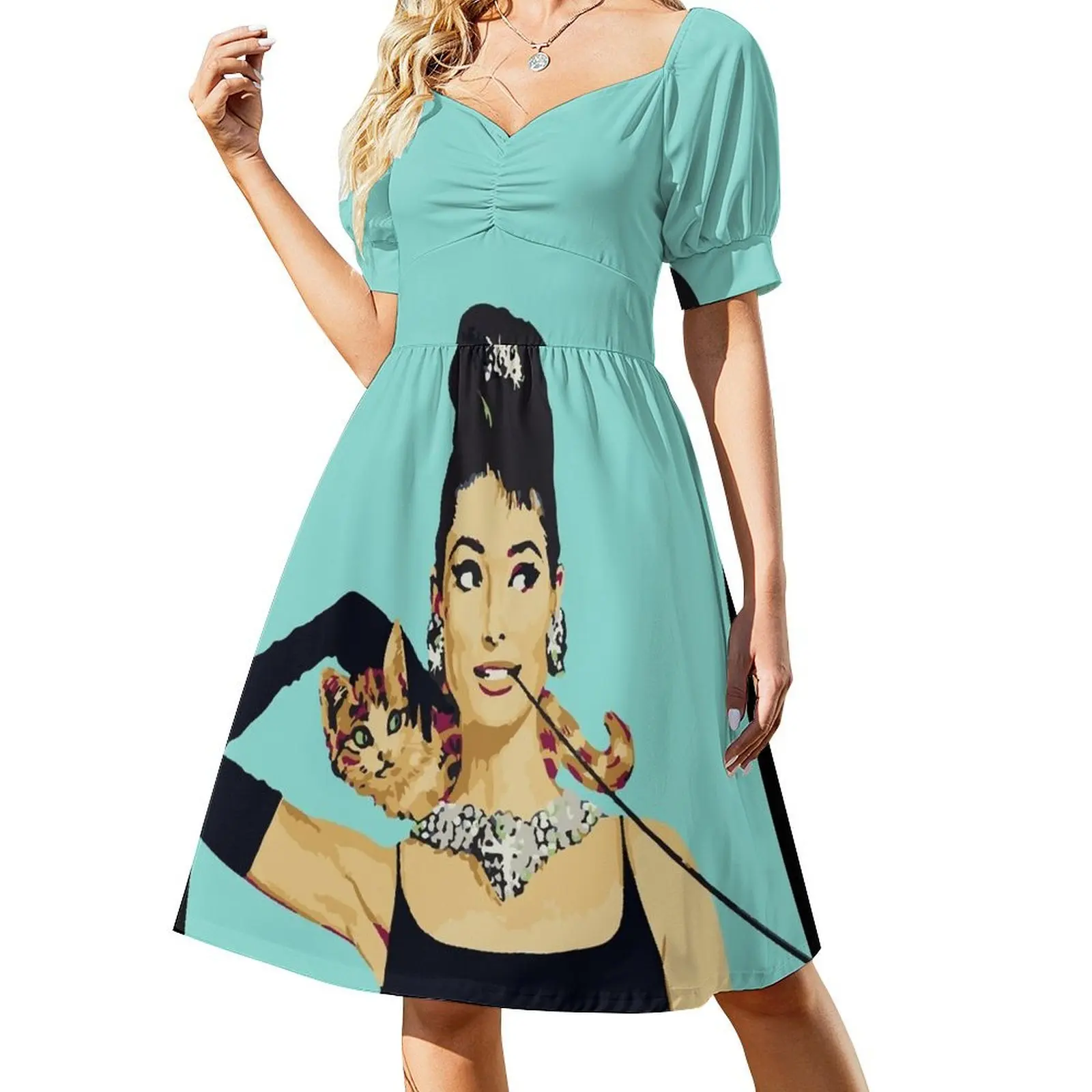 Breakfast at Tiffanys Audrey Hepburn Jewellery Colour Short-Sleeved Dress Women's summer dresses women evening dress
Breakfast at Tiffanys Audrey Hepburn Jewellery Colour Short-Sleeved Dress Women's summer dresses women evening dress