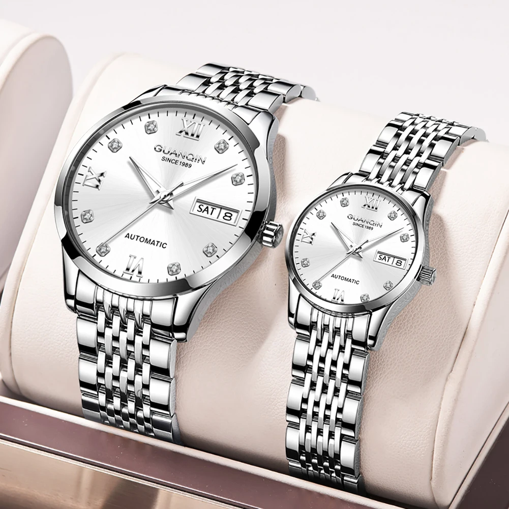 GUANQIN Couple Watches Simple Fashion Fine Steel Original Brand Automatic Mechanical Wristwatch for Lover Man and Woman Watch
GUANQIN Couple Watches Simple Fashion Fine Steel Original Brand Automatic Mechanical Wristwatch for Lover Man and Woman Watch