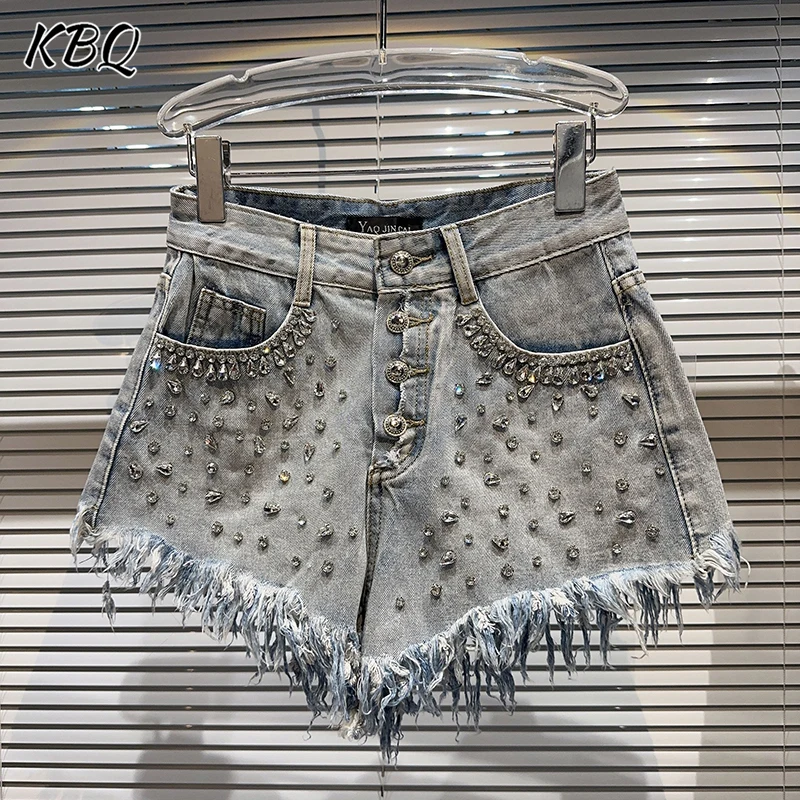 KBQ Solid Spliced Diamonds Elegant Shorts for Women High Waist Patchwork Tassles Temperament Chic Dress Female Fashion Style New
KBQ Solid Spliced Diamonds Elegant Shorts for Women High Waist Patchwork Tassles Temperament Chic Dress Female Fashion Style New