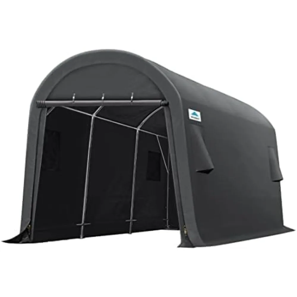 10X15 ft Storage Shed Carport Steel Metal Round Peak Roof Portable Garage Shelter for Motorcycle, Boat, and Garden Tools with 2
10X15 ft Storage Shed Carport Steel Metal Round Peak Roof Portable Garage Shelter for Motorcycle, Boat, and Garden Tools with 2