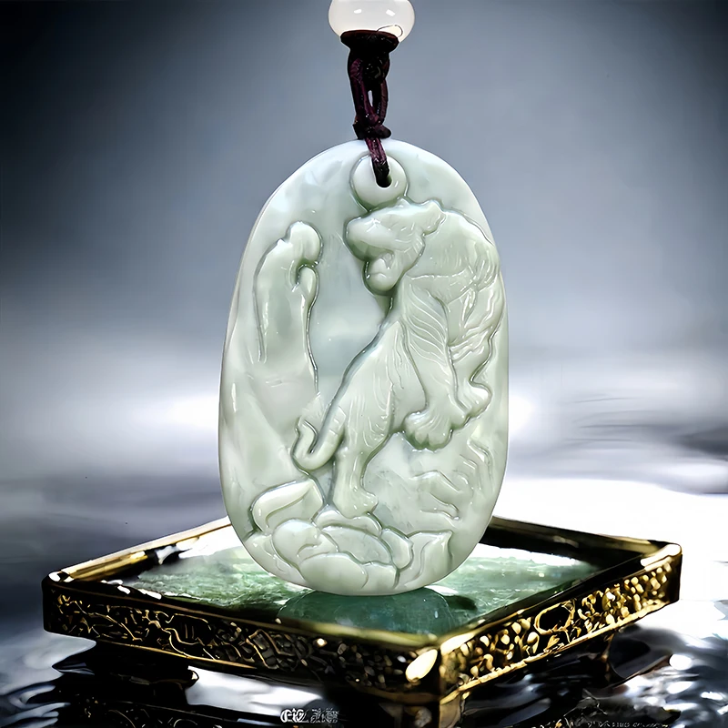Green Real Natural Jade Tiger Pendant Necklace Stone Vintage Luxury Amulet Talismans Chinese Gift Designer Carved Jewelry
Green Real Natural Jade Tiger Pendant Necklace Stone Vintage Luxury Amulet Talismans Chinese Gift Designer Carved Jewelry
