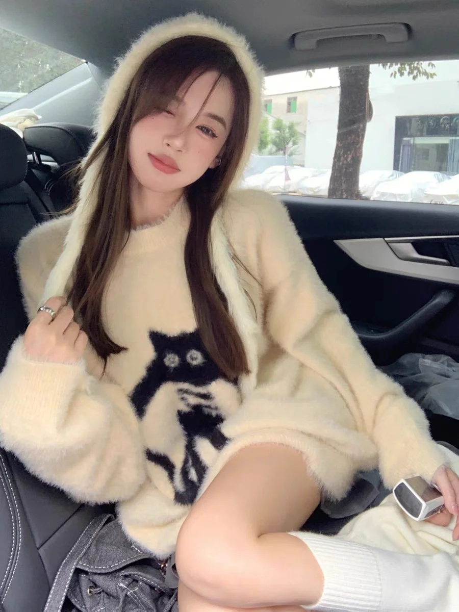 Cute Pattern Long Sve Plu Women's Sweater Soft Loose Mink Velvet Autumn Winter Student Top Lazy Sle Commute Wind
Cute Pattern Long Sve Plu Women's Sweater Soft Loose Mink Velvet Autumn Winter Student Top Lazy Sle Commute Wind