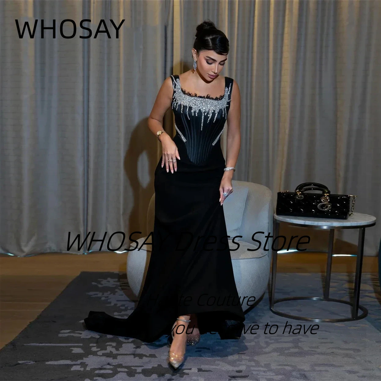 WHOSAY Black Prom Dresses Off Shoulder Beaded Customized Evening Dress Saudi Women Wear Long Sweep Vestidos Des Fiesta
WHOSAY Black Prom Dresses Off Shoulder Beaded Customized Evening Dress Saudi Women Wear Long Sweep Vestidos Des Fiesta