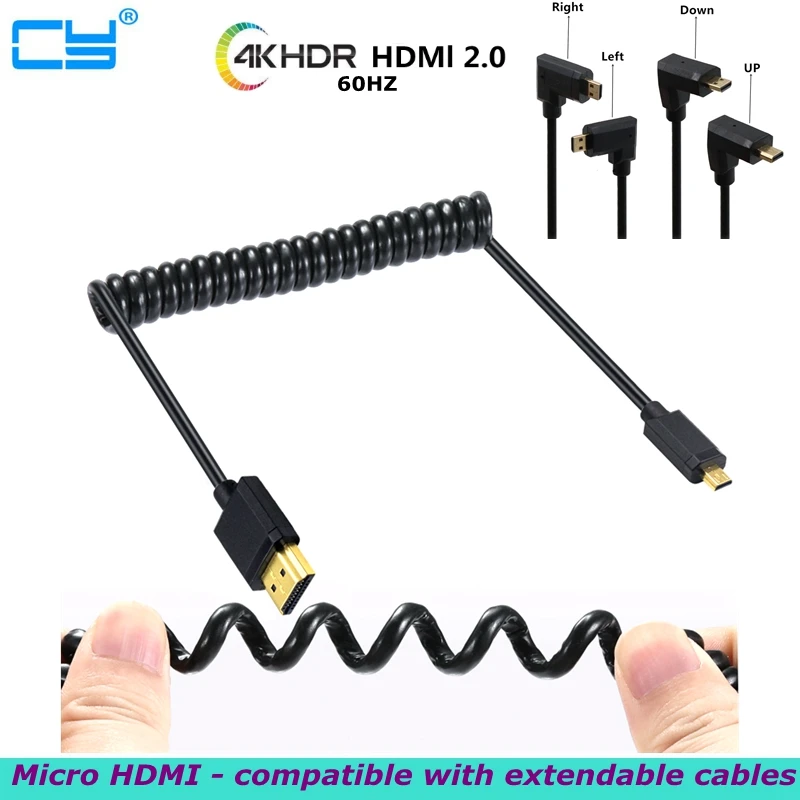 4K*2K@60HZ HDMI-compatible TO Micro HDMI-compatible Spiral Cable Ultra-Fine Extension Spring HD Cable for Digital Camera Laptop
4K*2K@60HZ HDMI-compatible TO Micro HDMI-compatible Spiral Cable Ultra-Fine Extension Spring HD Cable for Digital Camera Laptop