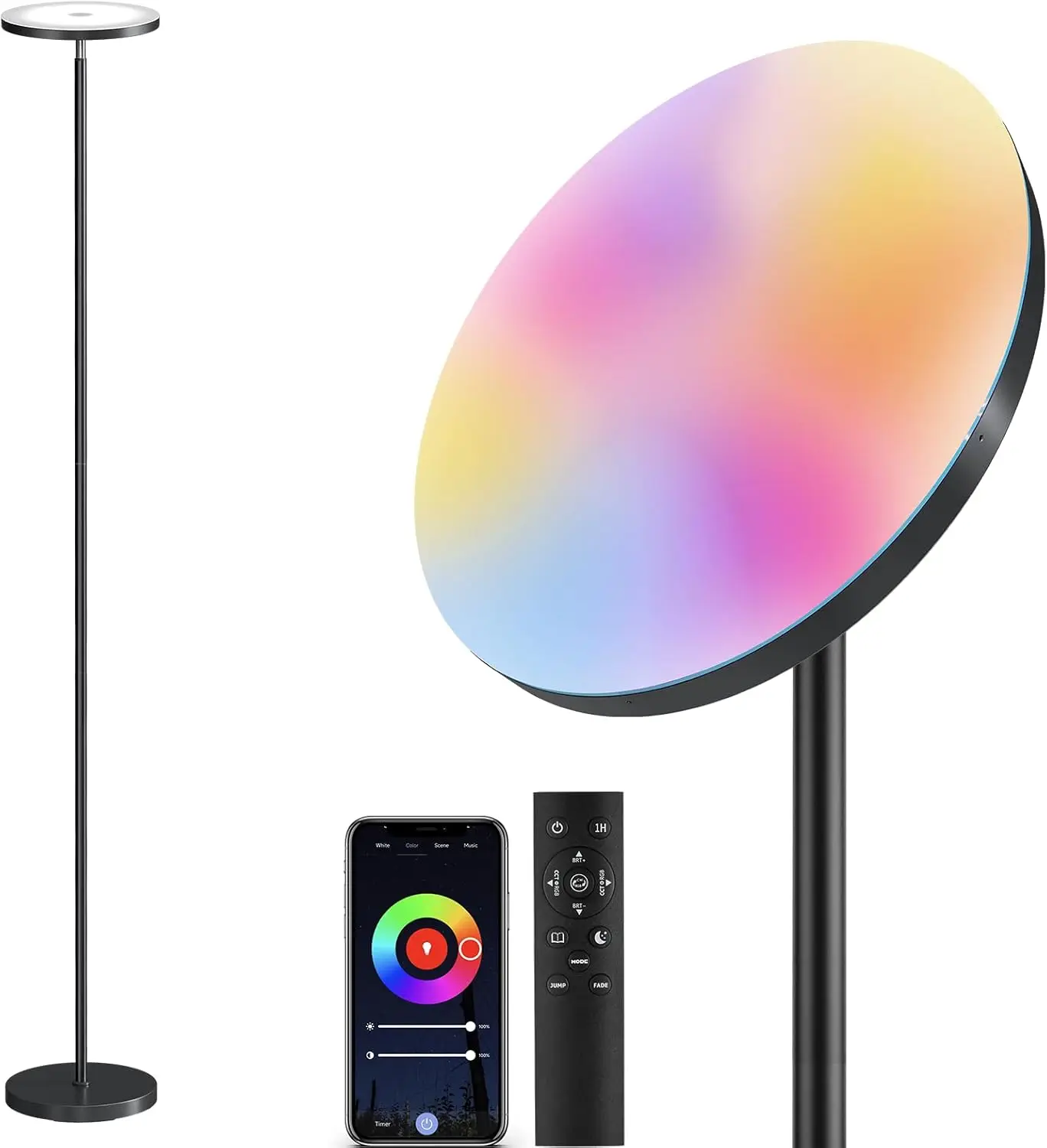 Smart RGB Floor Lamp 32W, LED Tall Lamp with App & Remote, Dimmable Standing Light for Living Room Bedroom Gaming
Smart RGB Floor Lamp 32W, LED Tall Lamp with App & Remote, Dimmable Standing Light for Living Room Bedroom Gaming