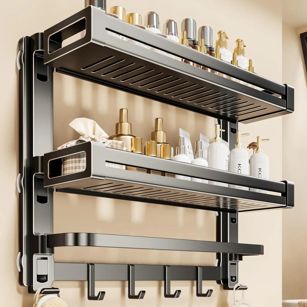 Bathroom suction cup storage rack, no-drill wall-mounted bathroom toilet washbasin shower room wall storage rack
Bathroom suction cup storage rack, no-drill wall-mounted bathroom toilet washbasin shower room wall storage rack