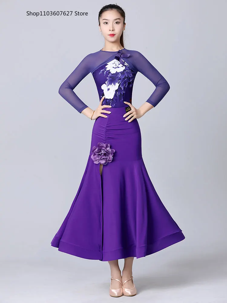 New modern dance skirt, ballroom dance competition skirt, new elegant purple brand professional waltz skirt for women
New modern dance skirt, ballroom dance competition skirt, new elegant purple brand professional waltz skirt for women
