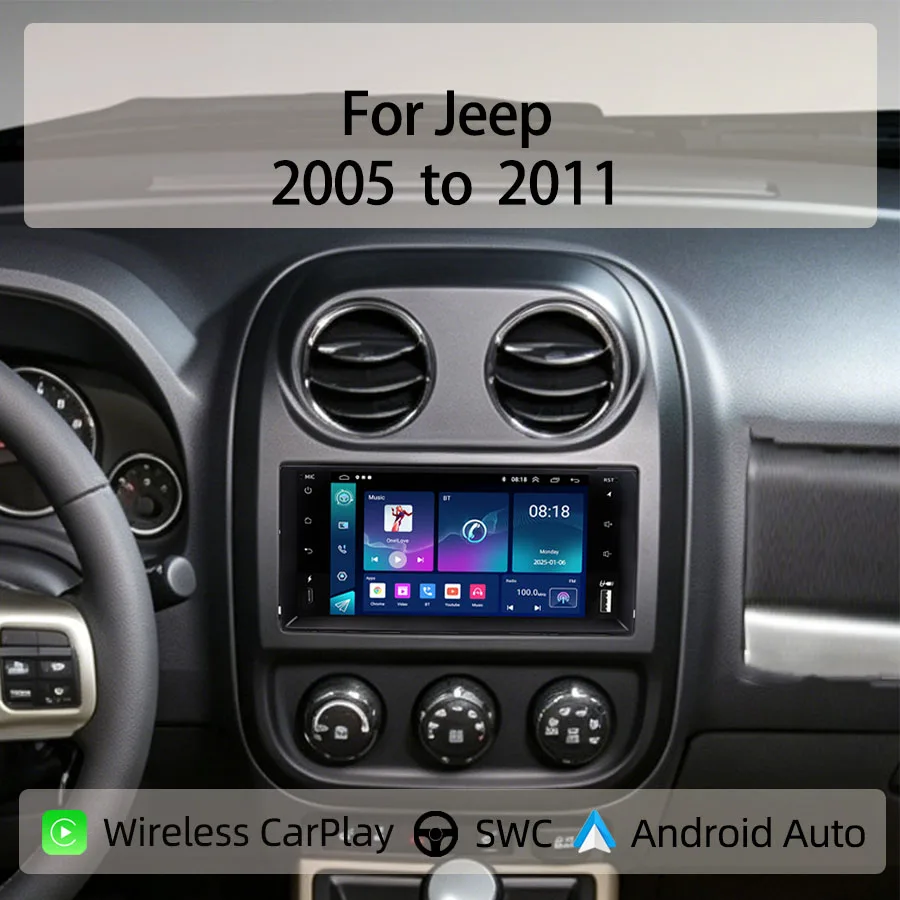 1024*600 Car Radio For Jeep 2005 to 2011Wireless type-c Wireless CarPlay Android Auto GPS Bluetooth Steering Control
1024*600 Car Radio For Jeep 2005 to 2011Wireless type-c Wireless CarPlay Android Auto GPS Bluetooth Steering Control