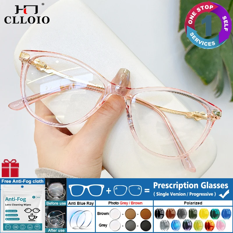 CLLOIO Fashion Cat Eye Prescription Glasses Women Blue Light Blocking Multifocal Reading Eyeglasses Optical Lenses With Recipe
CLLOIO Fashion Cat Eye Prescription Glasses Women Blue Light Blocking Multifocal Reading Eyeglasses Optical Lenses With Recipe