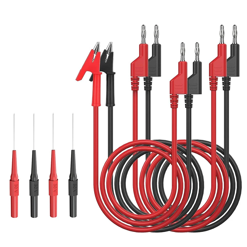 8PC Multimeter Test Leads Set With Crocodile Clip Test Probe For Electrical 15A Measurement Probes Dual Banana Connector Cable
8PC Multimeter Test Leads Set With Crocodile Clip Test Probe For Electrical 15A Measurement Probes Dual Banana Connector Cable