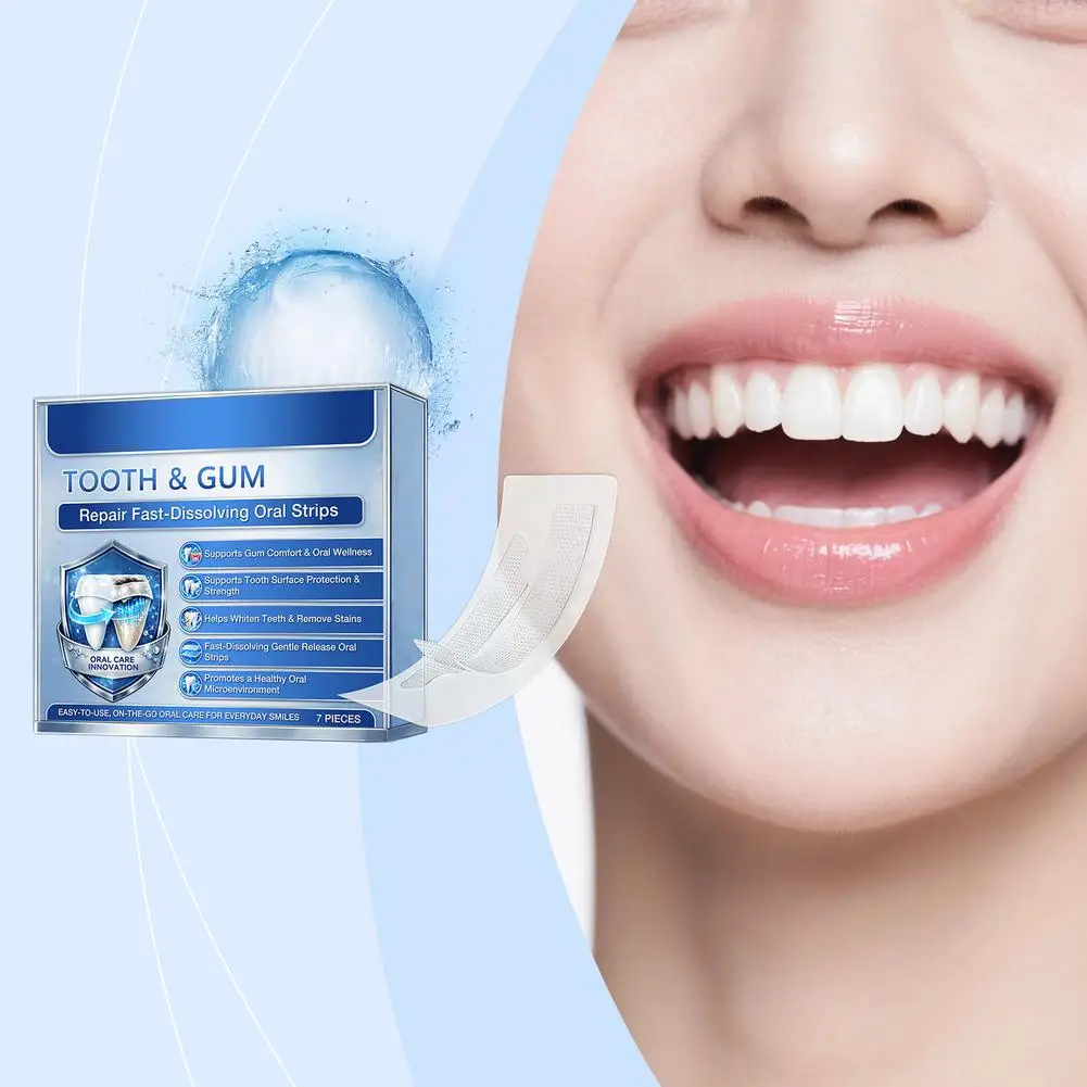 Tooth & Gum Repair Fast Dissolving Oral Strips, 7pcs Tooth Colour Corrector Whitening & Stain Removing Patches for Gum Comfort
Tooth & Gum Repair Fast Dissolving Oral Strips, 7pcs Tooth Colour Corrector Whitening & Stain Removing Patches for Gum Comfort