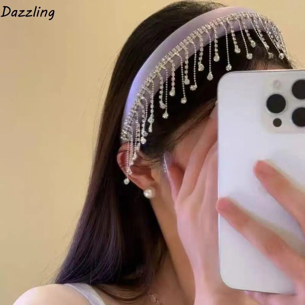 Sweet New Chinese Style Tassel Hair Band Crystal Headwear Rhinestone Headband Hair Clip Cloth Ethnic Style Hair Hoop Headwear 
Sweet New Chinese Style Tassel Hair Band Crystal Headwear Rhinestone Headband Hair Clip Cloth Ethnic Style Hair Hoop Headwear