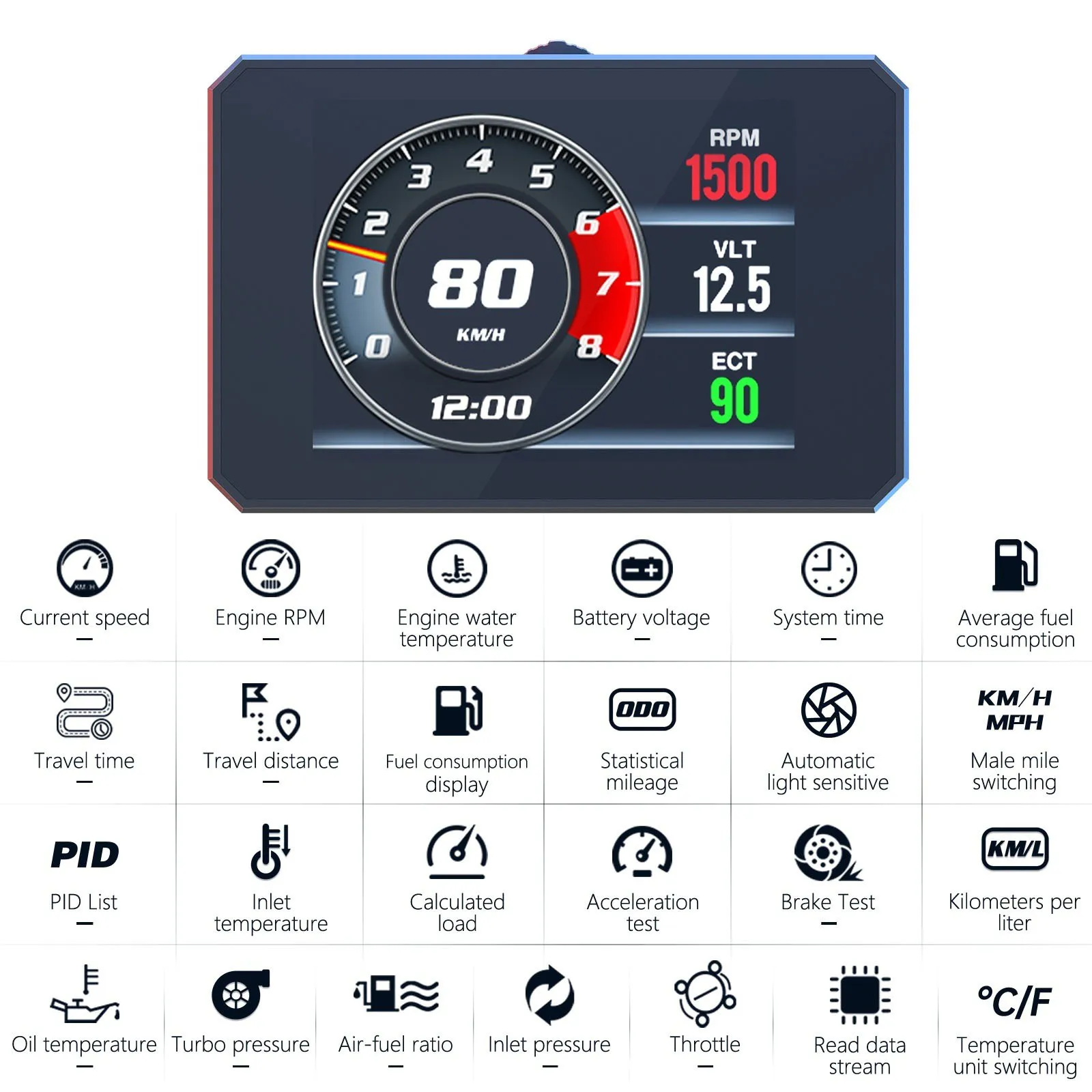 Многофункциональный цифровой дисплей OBD2 HUD для автомобиля: считыватель кодов OBDII, сканер неисправностей, спидометр, вольтметр для автомобилей с OBD2
Многофункциональный цифровой дисплей OBD2 HUD для автомобиля: считыватель кодов OBDII, сканер неисправностей, спидометр, вольтметр для автомобилей с OBD2