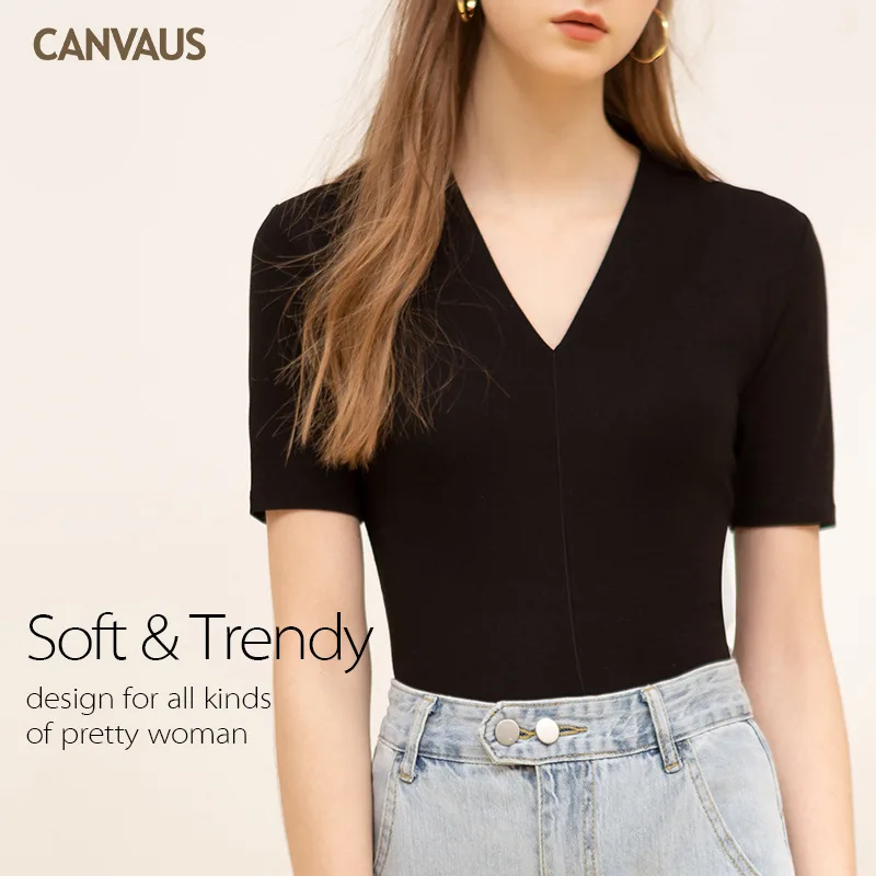Summer women's new western style European and American cotton V-neck short-sleeved short-sleeved slim top T-shirt women
Summer women's new western style European and American cotton V-neck short-sleeved short-sleeved slim top T-shirt women