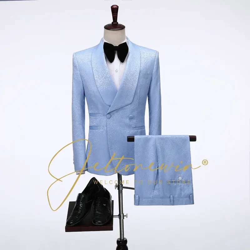 Jacket Pants Fashion Jacquard Men's Leisure Suits Slim Fit Men Business Banquet Suit Set Men Prom Suit Wedding Suits For Men
Jacket Pants Fashion Jacquard Men's Leisure Suits Slim Fit Men Business Banquet Suit Set Men Prom Suit Wedding Suits For Men