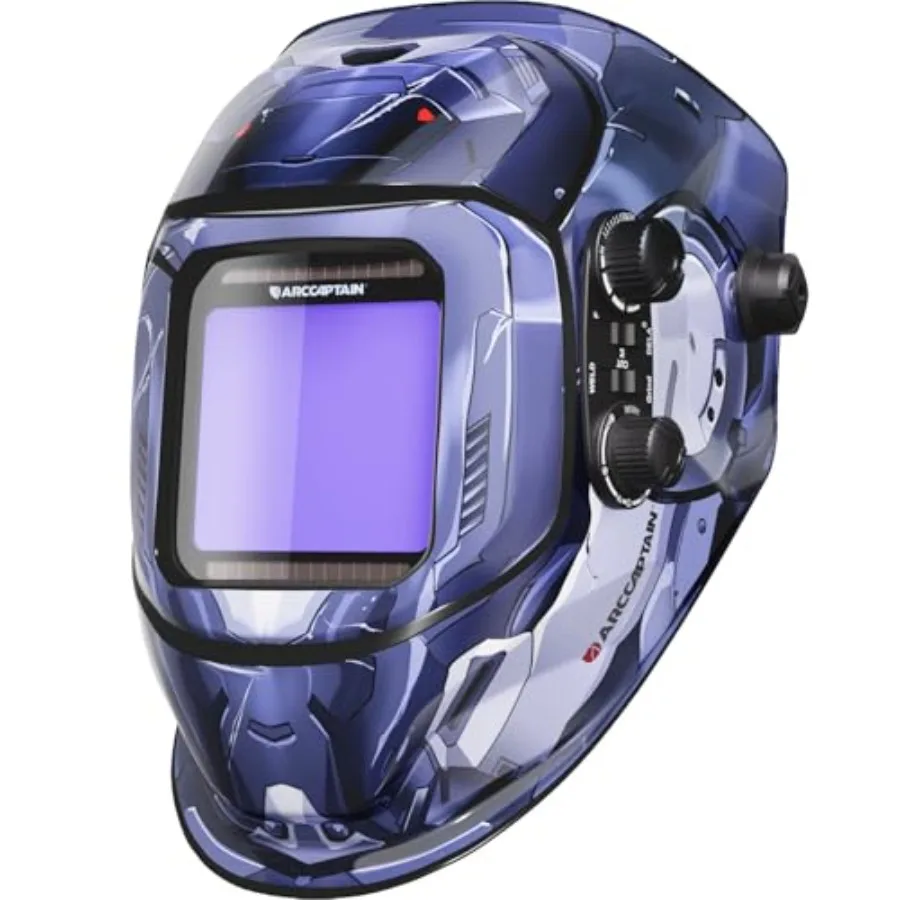 3.93"X3.66" Large Viewing Screen Auto Darkening Welding Helmet, True Color Solar Power Welding Hood with 4 Arc Sensor Wide Shad
3.93"X3.66" Large Viewing Screen Auto Darkening Welding Helmet, True Color Solar Power Welding Hood with 4 Arc Sensor Wide Shad