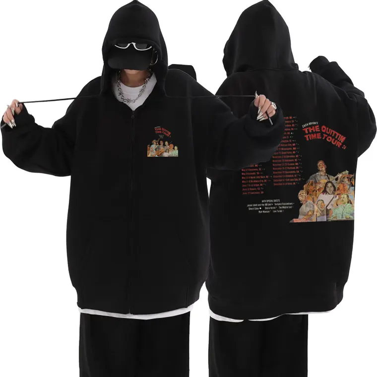 Singer Zach Bryan The Quittin Time Tour Zipper Hoodie Men Oversized Zip Up Jacket Male Fleece Zip Up Hoodies Men's Streetwear
Singer Zach Bryan The Quittin Time Tour Zipper Hoodie Men Oversized Zip Up Jacket Male Fleece Zip Up Hoodies Men's Streetwear