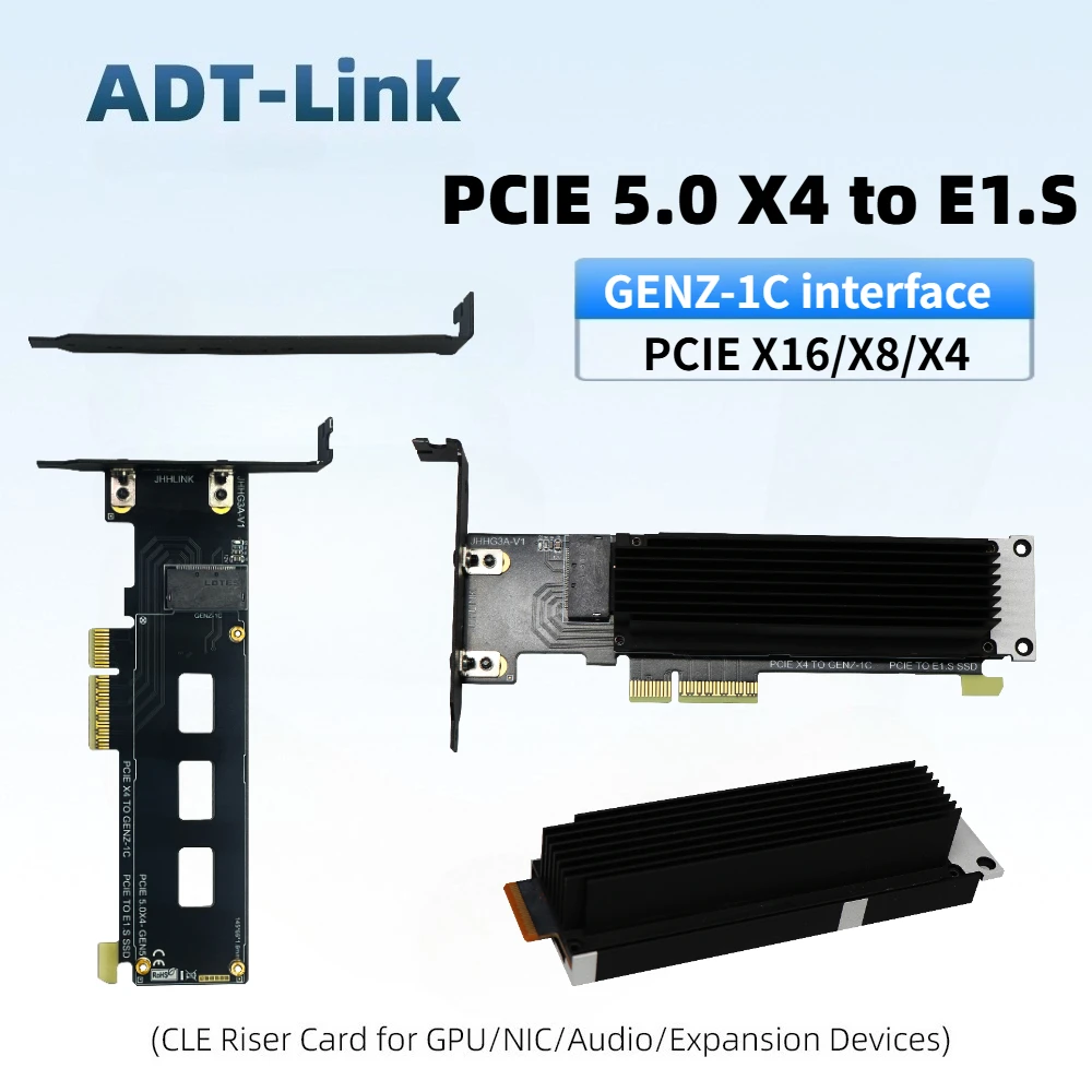 New PCIe 5.0 X4 GENZ-1C To E1.S Gen5 SSD Adapter Riser Card Full/Half Baffle NVMe SSD Mainboard X4/ X8/ X16 Slot for Gen 5.0/4.0
New PCIe 5.0 X4 GENZ-1C To E1.S Gen5 SSD Adapter Riser Card Full/Half Baffle NVMe SSD Mainboard X4/ X8/ X16 Slot for Gen 5.0/4.0