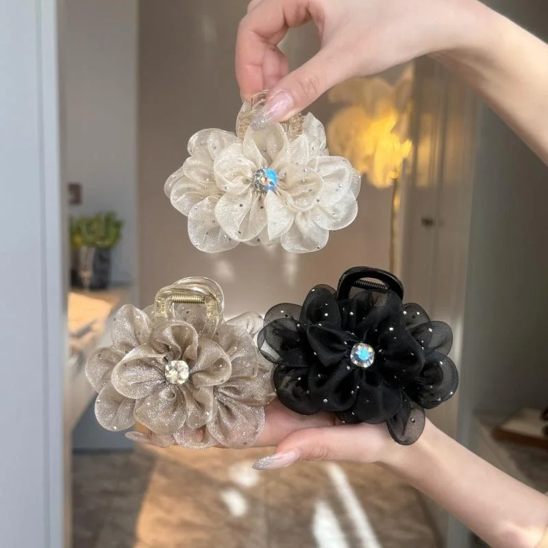 1/2/3pcs Elegant Mesh Flower Rhinestone Hair Clip for Woman Korean Style Shark Clip Fashion Girl Ponytail Clip Hair Clamp
1/2/3pcs Elegant Mesh Flower Rhinestone Hair Clip for Woman Korean Style Shark Clip Fashion Girl Ponytail Clip Hair Clamp