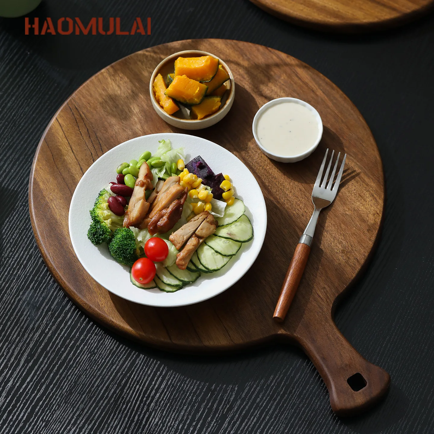 HYS round pizza plate commercial solid wood pizza board tray wooden steak plate fruit complementary food board
HYS round pizza plate commercial solid wood pizza board tray wooden steak plate fruit complementary food board