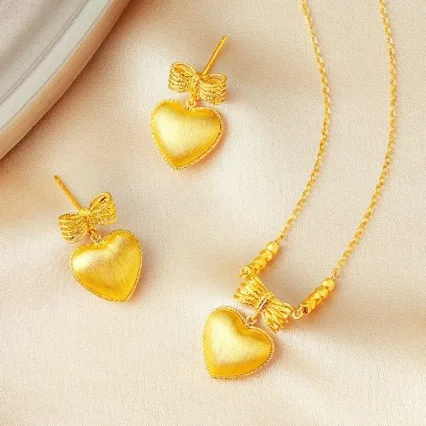 Luxury 24K 9999 Pure Gold real gold Bow Earrings 520 Love Necklace Brushed Love Stud Earrings for Women
Luxury 24K 9999 Pure Gold real gold Bow Earrings 520 Love Necklace Brushed Love Stud Earrings for Women