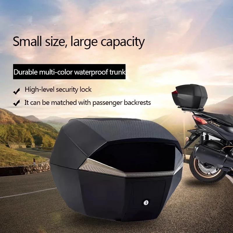 35L waterproof motorcycle plastic trunk, universal trunk storage box, with a base as a gift
35L waterproof motorcycle plastic trunk, universal trunk storage box, with a base as a gift