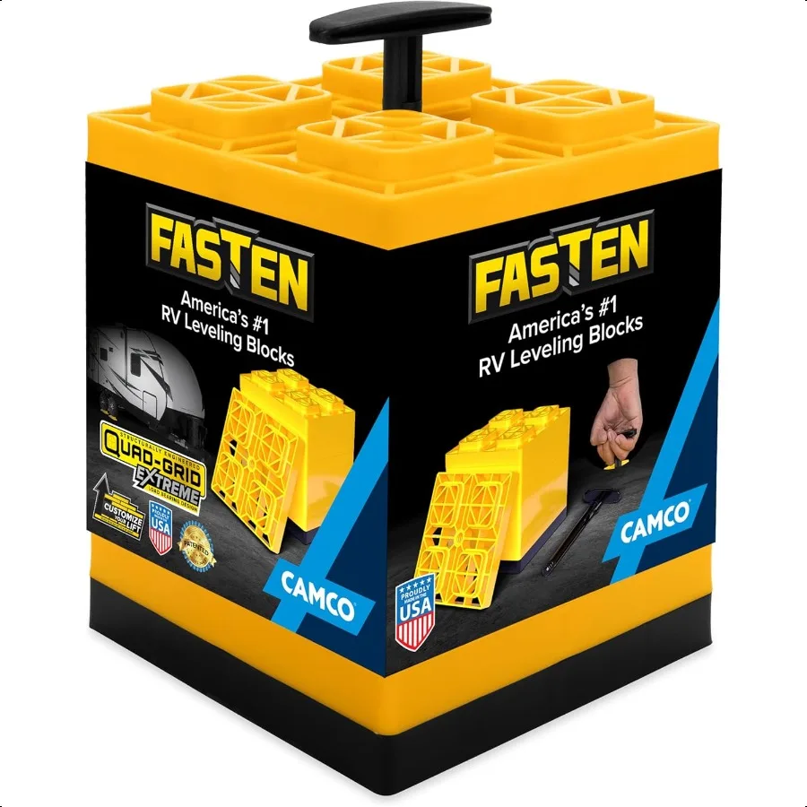 Fasten RV Leveling Blocks Features Interlocking Design for Customizable Height Carrying Handle Twists to Secure Blocks for RV S
Fasten RV Leveling Blocks Features Interlocking Design for Customizable Height Carrying Handle Twists to Secure Blocks for RV S