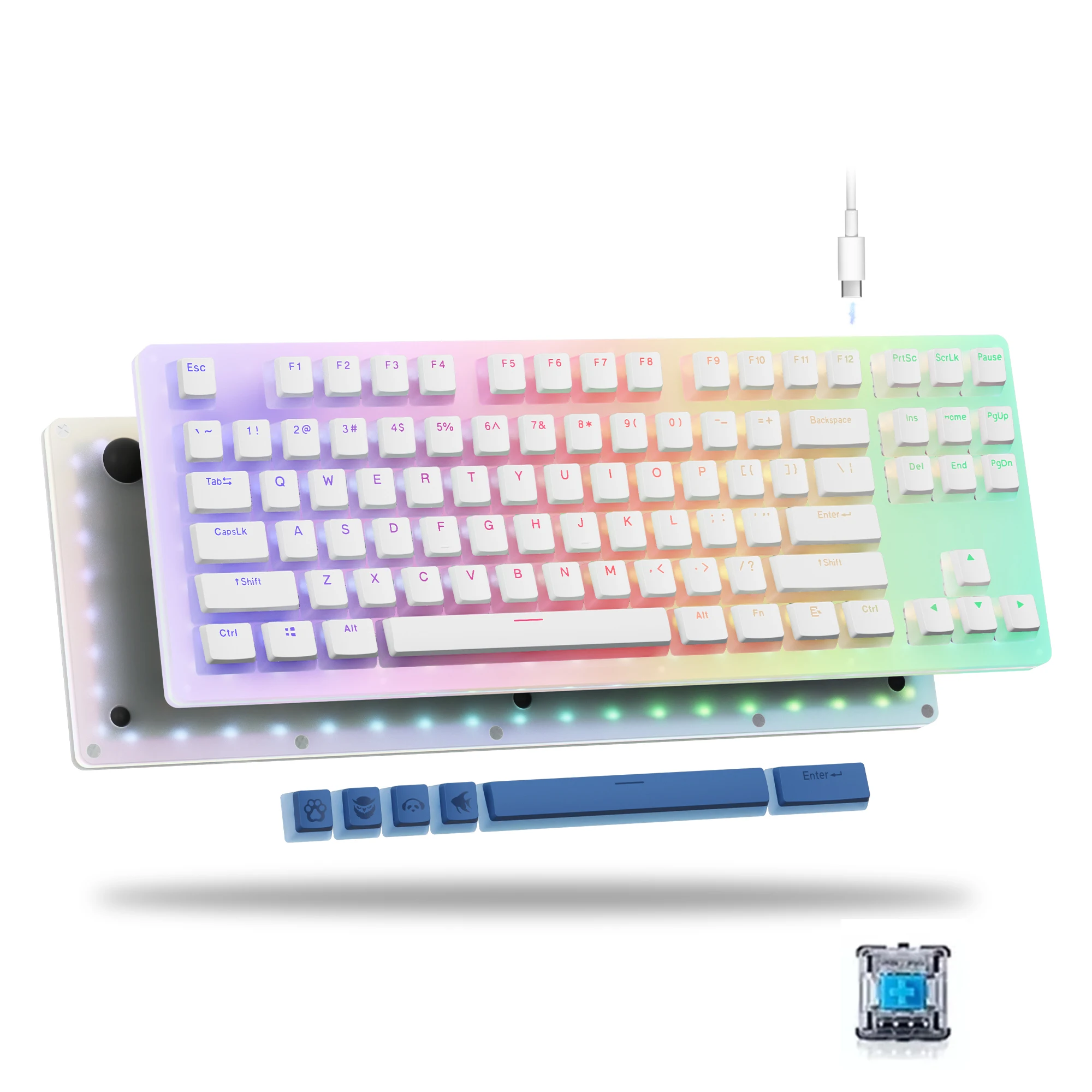 Womier K87 PRO 60% Mechanical Keyboard Hot Swappable Gaming Keyboard Gateron Switch Dual RGB Backlit Pudding Ice Crystal Keycap
Womier K87 PRO 60% Mechanical Keyboard Hot Swappable Gaming Keyboard Gateron Switch Dual RGB Backlit Pudding Ice Crystal Keycap