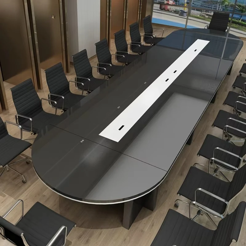Customized Long Oval Black Conference Table For 16 People
Customized Long Oval Black Conference Table For 16 People