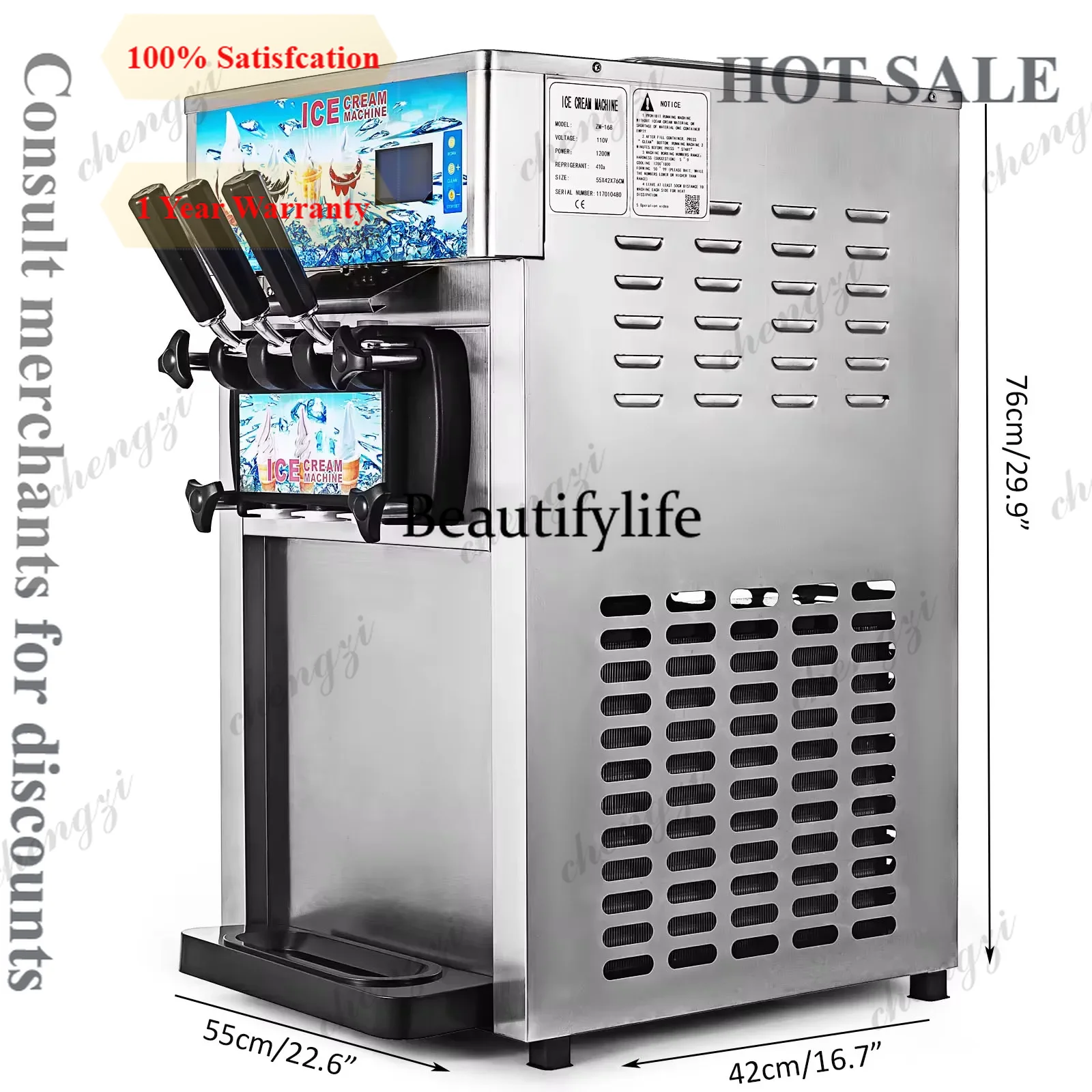 A81 Sihao Commercial Ice Cream freezer Machine 3-flavor Yogurt Maker One-click Clean 18L/H LCD Display new soft ice cream mac
A81 Sihao Commercial Ice Cream freezer Machine 3-flavor Yogurt Maker One-click Clean 18L/H LCD Display new soft ice cream mac