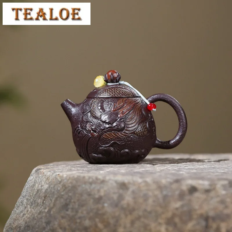 170ml Elegant Yixing Purple Clay Teapots Handmade Dragon Egg Pot Raw Ore Purple Jade Gold Sand Kettle Chinese Zisha Tea Set Tea
170ml Elegant Yixing Purple Clay Teapots Handmade Dragon Egg Pot Raw Ore Purple Jade Gold Sand Kettle Chinese Zisha Tea Set Tea