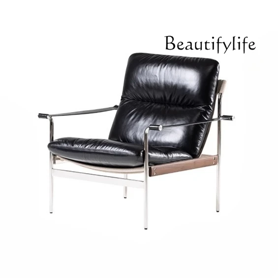 Qianniao casual Nordic retro leather single sofa chair living room single seat leisure chair
Qianniao casual Nordic retro leather single sofa chair living room single seat leisure chair