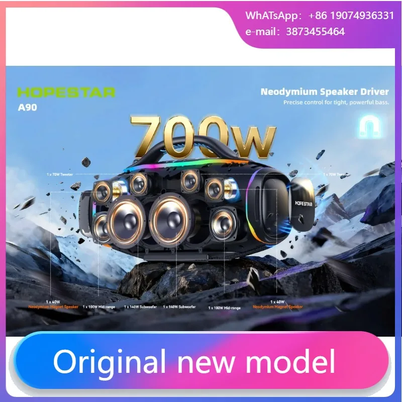 HOPESTAR A90 700 Вт беспроводной Bluetooth-динамик глубокий бас 36000 мАч съемный аккумулятор AI Sound 8 динамиков уличный портативный
HOPESTAR A90 700 Вт беспроводной Bluetooth-динамик глубокий бас 36000 мАч съемный аккумулятор AI Sound 8 динамиков уличный портативный
