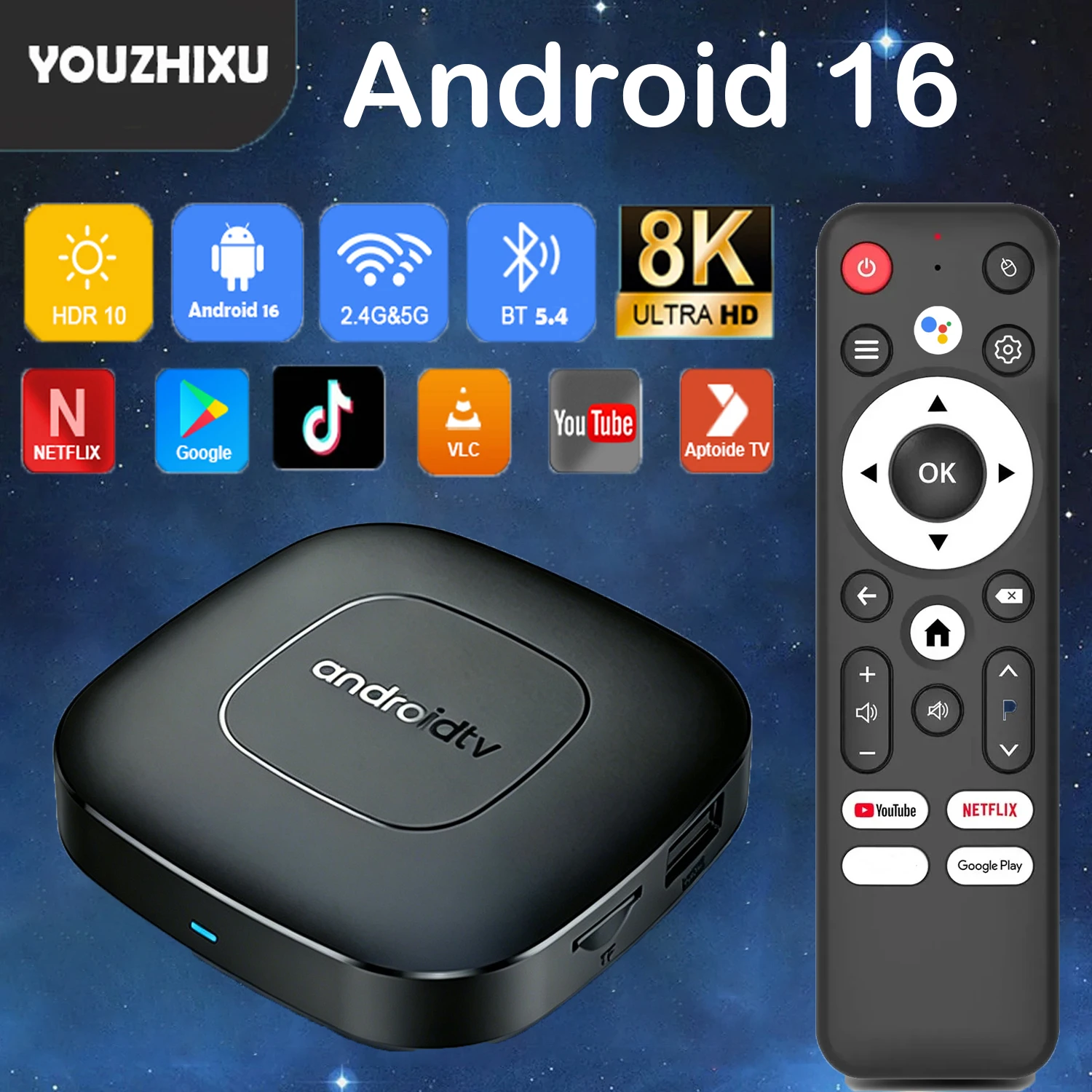 New Smart TV Box Android16 T1 AllwinnerH313 Wifi6 Google Assistant 8K Video Bluetooth6.0 Netflix 8GB 128GB Media Player TV Box
New Smart TV Box Android16 T1 AllwinnerH313 Wifi6 Google Assistant 8K Video Bluetooth6.0 Netflix 8GB 128GB Media Player TV Box