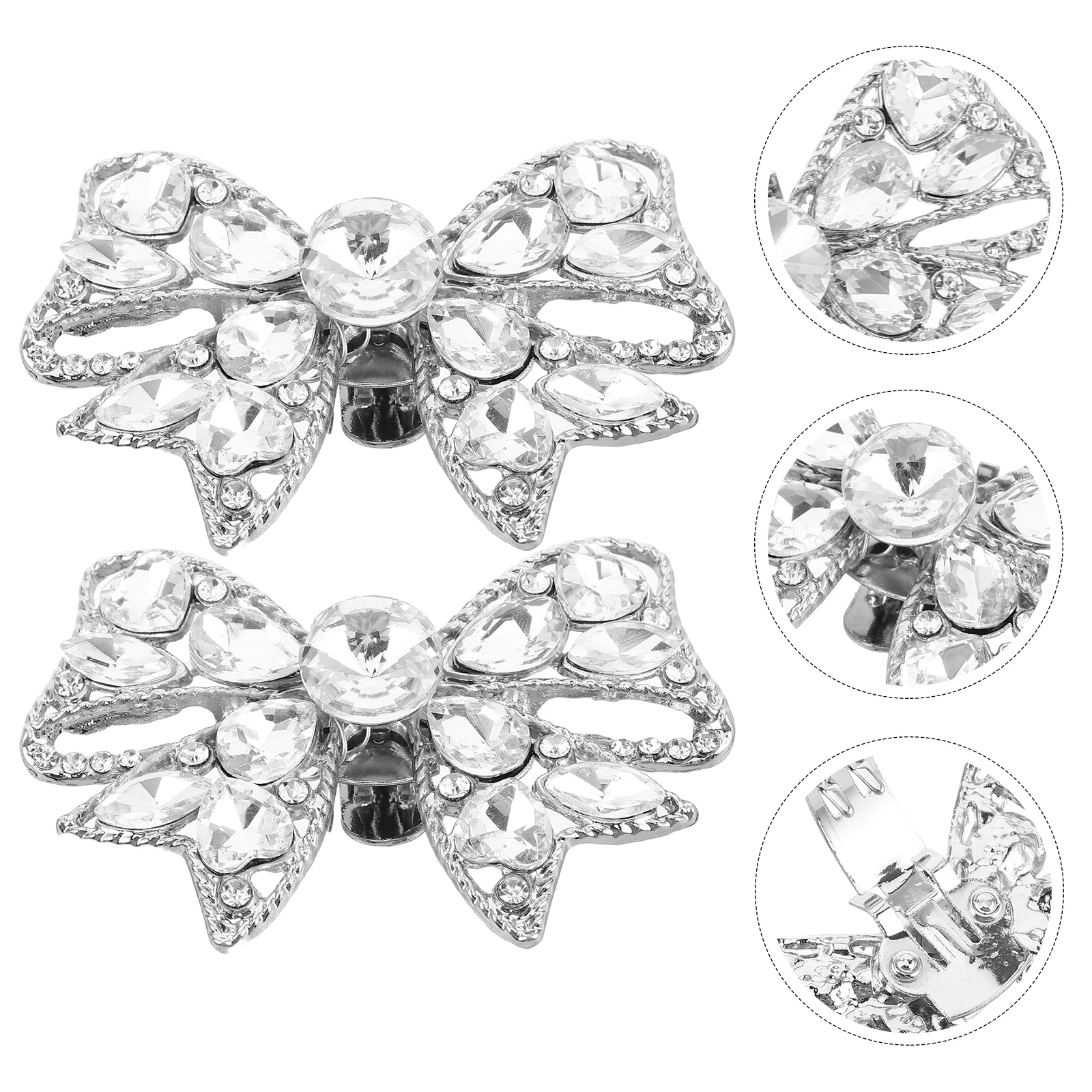 Sparkly Bow Buckles Rhinestone Clips Women's Shoe Accessories Elegant Bridal Decorations Durable Removable Buckles for Flats
Sparkly Bow Buckles Rhinestone Clips Women's Shoe Accessories Elegant Bridal Decorations Durable Removable Buckles for Flats