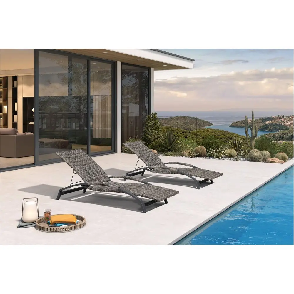 Patio Chaise Lounge Chair Set of 2 Wicker Tanning Outdoor Pool Adjustable Recliner Chair for Outside Beach Poolside Sunbathing
Patio Chaise Lounge Chair Set of 2 Wicker Tanning Outdoor Pool Adjustable Recliner Chair for Outside Beach Poolside Sunbathing