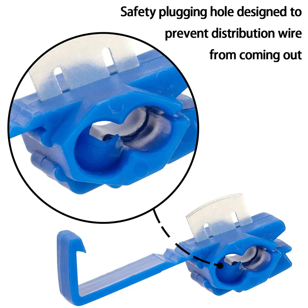100pcs Quick Splice Snap Wire Connectors Blue T-Type Solderless Terminal Blocks For 18-14 Gauge Electrical Cable Clamp
100pcs Quick Splice Snap Wire Connectors Blue T-Type Solderless Terminal Blocks For 18-14 Gauge Electrical Cable Clamp