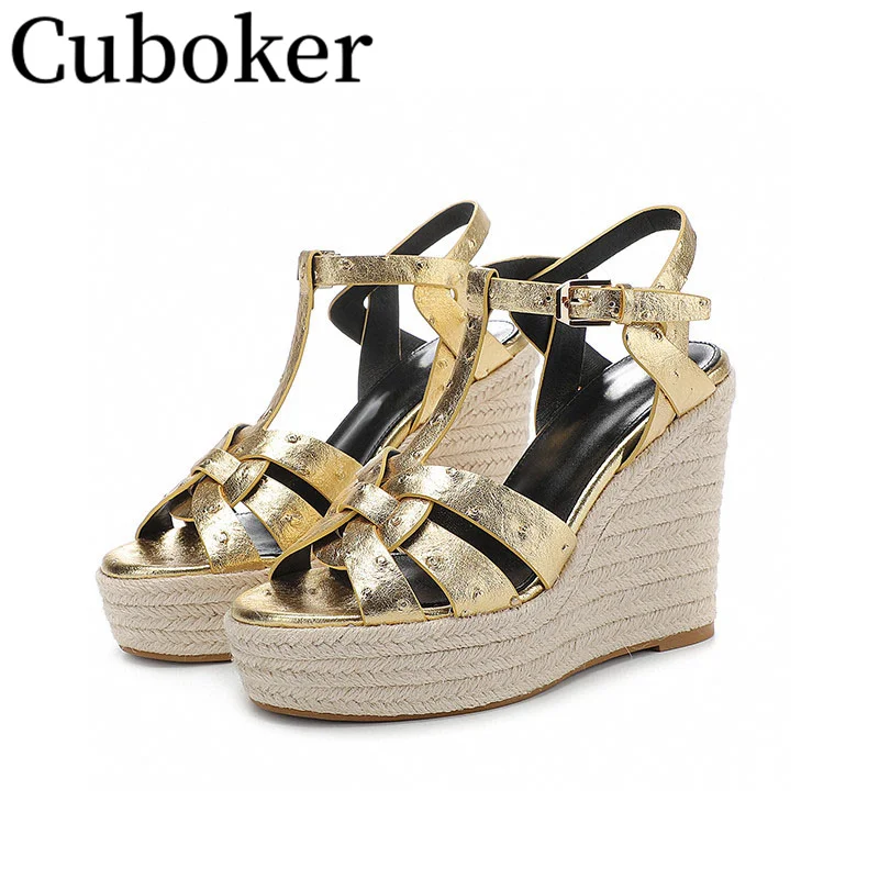 2023 Summer Bohemian Beach Woven Wedge Sandals High Heel Peep Toe Leather Hollowed out Sandals Designer Party Pumps Women mujer
2023 Summer Bohemian Beach Woven Wedge Sandals High Heel Peep Toe Leather Hollowed out Sandals Designer Party Pumps Women mujer